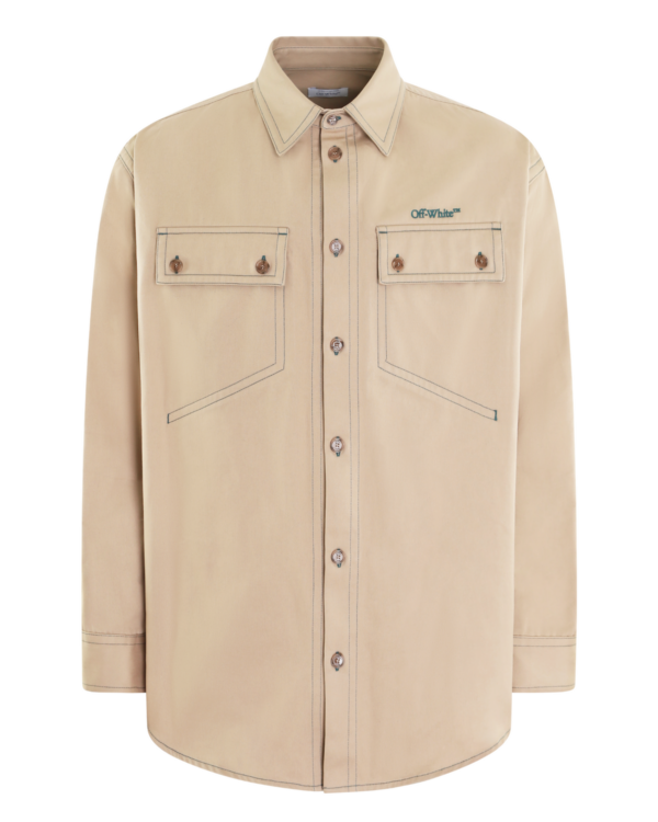 Heren Stitch Cotgab Overshirt Beige