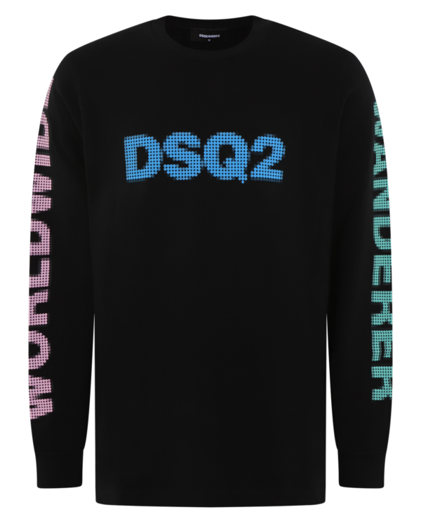 Heren DSQ2 Worldwide Longsleeve Black